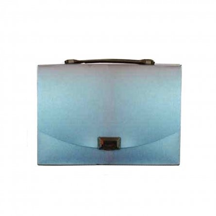Папка-портфель на застежке Alingar, А4 330х240х40 мм, пластик, ручка, синий фото 1