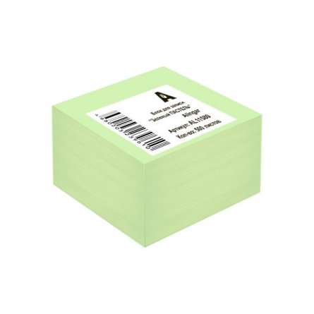 Блок бумажный для записи Alingar, 8,5*8,5*5см., 500л., "Зелёный Пастель", непроклееный фото 1
