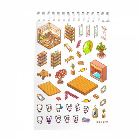 Наклейки для творчества - антистресс блокнот, 135*195 мм, "Sticker Collection", MINI, 3D стикеры, 20 комнат, 20 листов с наклейками, пакет с европодв. фото 39