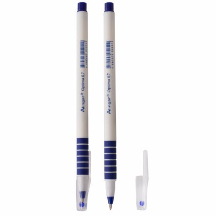 Ручка шариковая на масляной основе Alingar "Optima", 0,7 мм, синяя, круглый, белый, пластиковый корпус, картонная упаковка фото 2