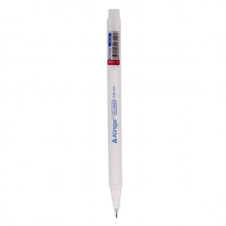 Ручка гелевая Alingar, 0,5 мм, белая, игольчатый наконечник, трехгранный прозрачный пластиковый корпус, в уп. 12 шт., картонная упаковка фото 2