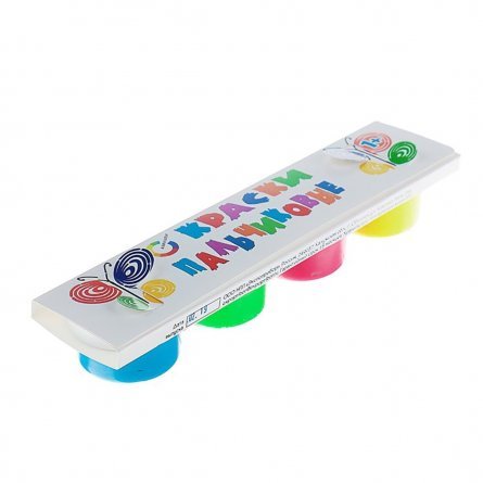 Краски пальчиковые флуоресцентные Экспоприбор, 4 цвета, 30 мл., картонная упаковка, "Азбука цвета. Бабочки" фото 1
