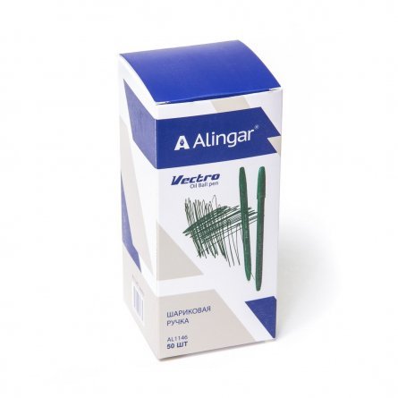 Ручка шариковая Alingar на масляной основе "Vectro", 1 мм, зеленая, пулевидный наконечник, грип, шестигранный, зеленый, пластиковый корпус фото 2
