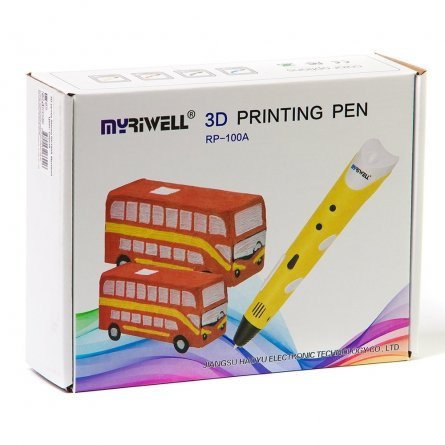 Ручка 3D Myriwell RP100A, пластик ABS - 3 цвета, серая, картонная упаковка фото 3