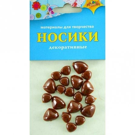 Материал декоративный Апплика, пакет с европодвесом, коричневый, "Носики" фото 1