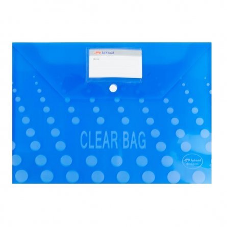 Папка-конверт на кнопке Sahand, A4, 250х360 мм, 150 мкм, карман для визитки, ассорти, прозрачная с рисунком, "Clear Bag" фото 5