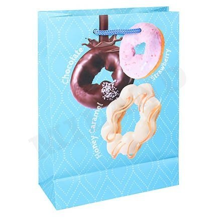 Пакет подарочный Миленд, 14*20*6,5 см (MS) , матовая ламинация "Пончики на любой вкус" фото 1