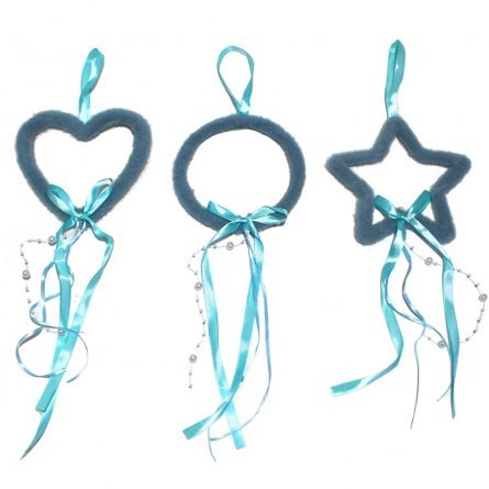 Декоративное украшение, Darlens, "Звёздочка, кружок, сердечко", 13 см, голубой фото 1
