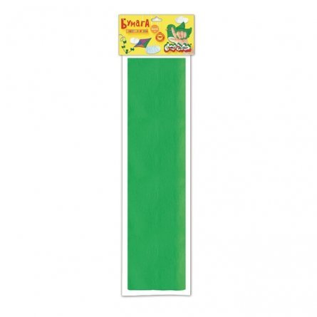 Бумага крепированная Каляка-Маляка, 50х250 см, плотность 32 г/м2, 1 рулон, 1 цвет зеленый, пакет с европодвесом фото 1