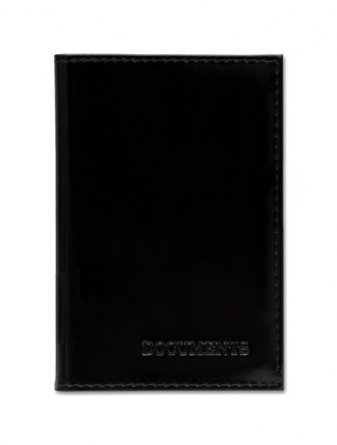 Обложка на документы черная, 91*120мм, натуральная кожа фото 1