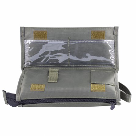 Пенал - косметичка Alingar, ткань, молния, 2 отделения, 2 боковых кармана, липучка, петля 200 х 80 мм, "Fashion BEAR", темно-зеленый (хаки) фото 2