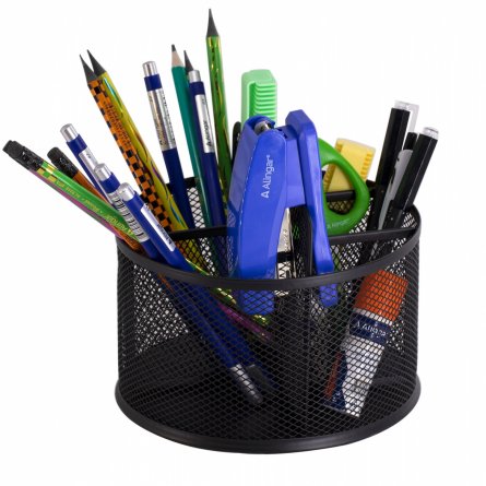 Подставка-органайзер д/канцтоваров, Alingar, металлическая,  16,7 см * 17 см*14,5 см, 5 отделени, черный, вращается фото 1