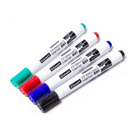 Набор маркеров для досок, 4 цвета, Luxor, скошенный, 2-5 мм фото 2