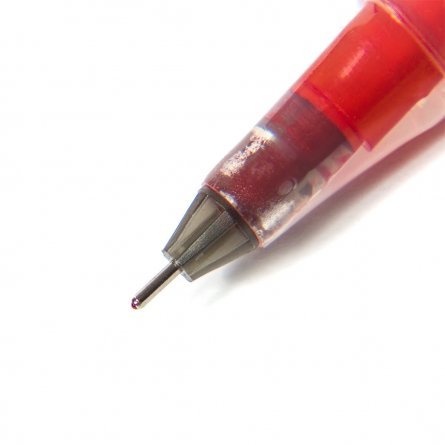 Ручка гелевая Alingar, "Jumbo GeL", 0,5 мм, красная, игольчатый наконечник, шестигранный, прозрачный, пластиковый корпус, в уп. 12 шт., картон. упак. фото 3
