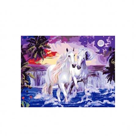 Картина по номерам Рыжий Кот "Белые лошади", 30х40 см., холст фото 1