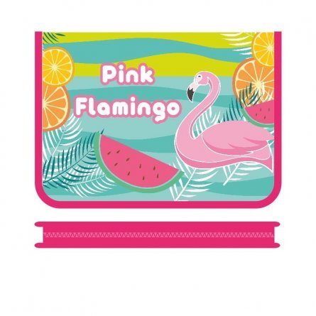 Папка 1 отделение, А5 230х180х25мм, Пчелка, пластик, молния вокруг, "Pink flamingo" фото 1