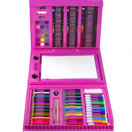 Набор для творчества (рисования) Alingar, 176 предметов, в пластиковом чемоданчике с ручкой, "Pink" фото 5