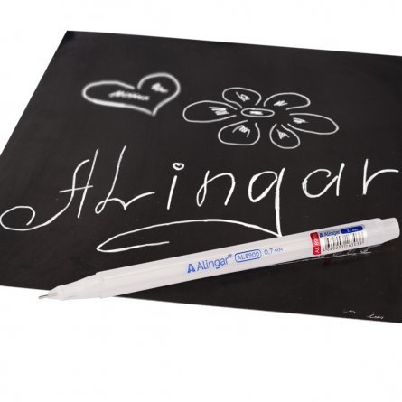 Ручка гелевая Alingar, 0,7 мм, белая, игольчатый наконечник, трехгранный прозрачный пластиковый корпус, в уп. 12 шт., картонная упаковка фото 3