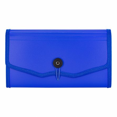 Папка-картотека Alingar, 260х140 мм, 900 мкм, на пуговице, пластик, 12 отделений, синий фото 1