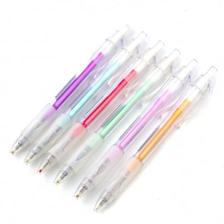 Ручка шариковая Alingar, 0,7 мм, 6 цветов, резиновый грип, автоматическая, круглый, тонированный, пластиковый корпус, пластиковый стенд фото 8