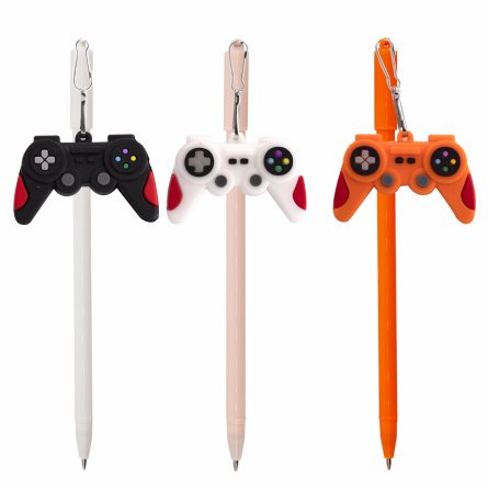 Ручка шариковая Alingar, "Game", 0,7 мм, синяя, с подвеской, круглый, цветной, пластиковый корпус, 36 шт/уп, картон. стенд фото 2