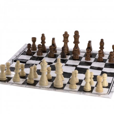 Шахматы, Alingar, размер доски 500*500 мм, коврик силикон, пакет с европодвесом фото 3