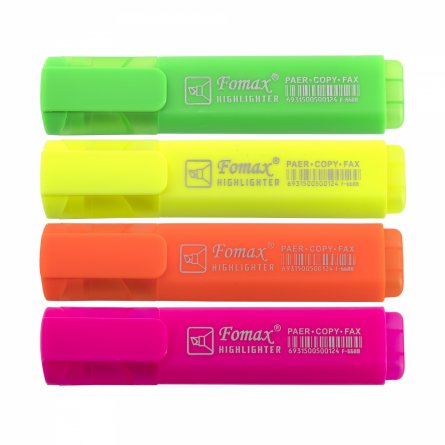 Набор текстовыделителей, 4 цвета, неон, Alingar, "HIGHlighter", прямоугольный корпус, скошенный, пенал ПВХ, европодвес фото 2