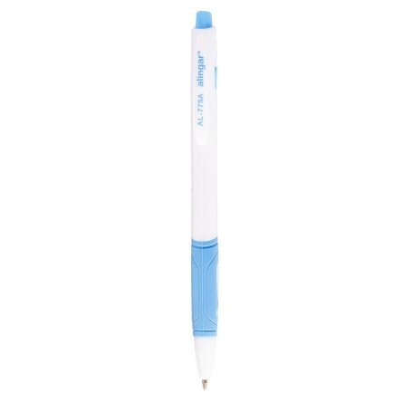Ручка шариковая  автоматическая Alingar, 0,7 мм, синяя - 40 шт, черная -15 шт, резиновый грип, круглый, белый, пластиковый корпус,55 шт упаковка фото 3