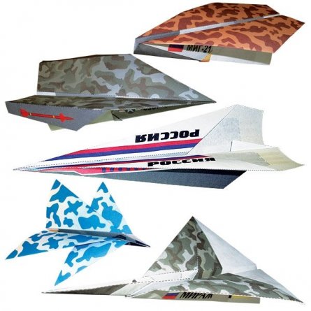 Набор фигурок-оригами Клевер, 215х225х18 мм, оригами, картонная упаковка, "Самолеты. Оригами" фото 1