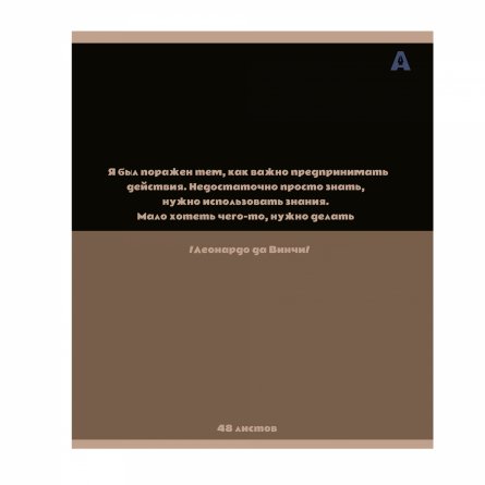 Тетрадь 48л, А5, клетка, Alingar, "Motivation ", скрепка,мелованный картон (стандарт), Soft touch+ выб УФ лак,  блок офсет, 4 дизайна в пленке т/у фото 3