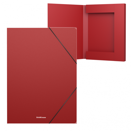 Папка на резинке ErichKrause , A4, 240х330 х30 мм, 600 мкм, пластик, красная, "Classic" фото 1