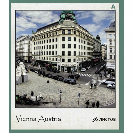 Тетрадь 36 л., А5, клетка, Alingar "Городские виды", скрепка, офсет,  мелованная бумага, 5 дизайнов в пленке т/у фото 3