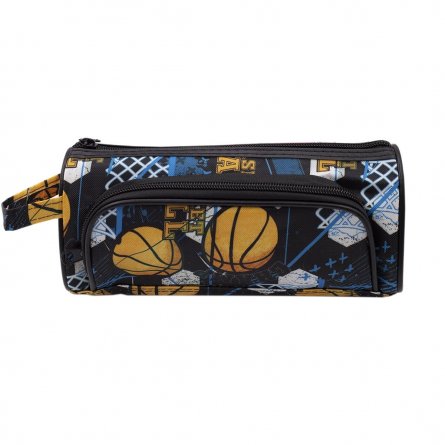 Пенал-косметичка Alingar ткань, молния, боковой карман, петля, 100х210мм, "Баскетбол", ассорти фото 2