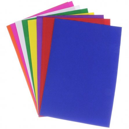 Бумага цветная Апплика, А4, гофрированная, 8 листов, 8 цветов, картонная папка, "Щенок-сторож" фото 2
