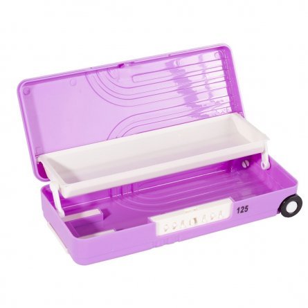 Пенал, чемодан, Alingar, пластик, дополнительный отсек, 80 х 195 мм, фиолетовый фото 5