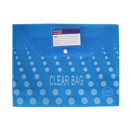 Папка-конверт на кнопке  Alingar, A4, 250х360 мм, 150 мкм, карман для визитки, ассорти, прозрачная с рисунком, "Clear Bag" фото 2