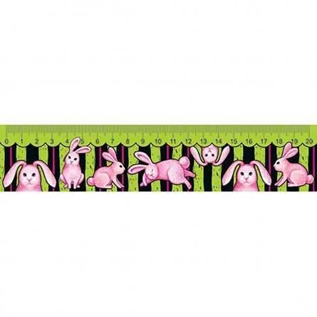 Закладка - линейка 20 см, Мир открыток, 210*44 мм, "Розовый зайчик" фото 1