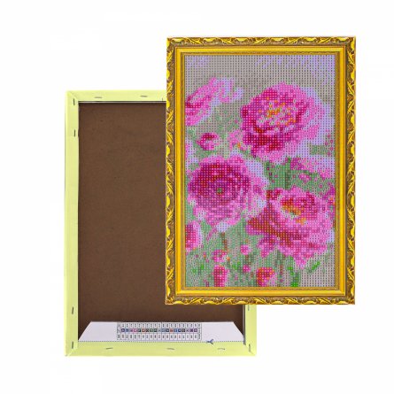 Алмазная мозаика Alingar, на подрамнике, с полным заполнением, (глянц), 20х30 см, 20 цветов, "Розовые анемоны" фото 1