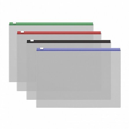 ZIP-пакет на молнии ErichKrause, A4, ассорти, цветная молния, "Fizzy Vivid" фото 1