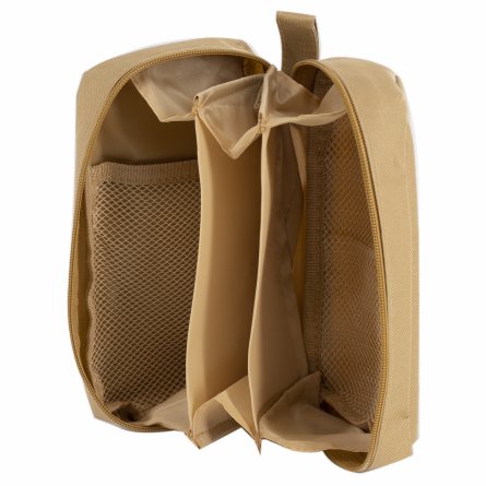 Пенал - косметичка Alingar, ткань, молния, боковой карман, липучка, значок, стикеры д/заметок, 200 х 90 х 45 мм, "CAPYBARA", капибара, бежевый фото 4