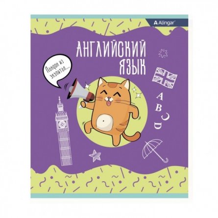 Комплект предметных тетрадей А5 24л., 8 предметов, со справочным материалом, скрепка, мелованный картон (стандарт), блок офсет, Alingar "Умный котик" фото 6