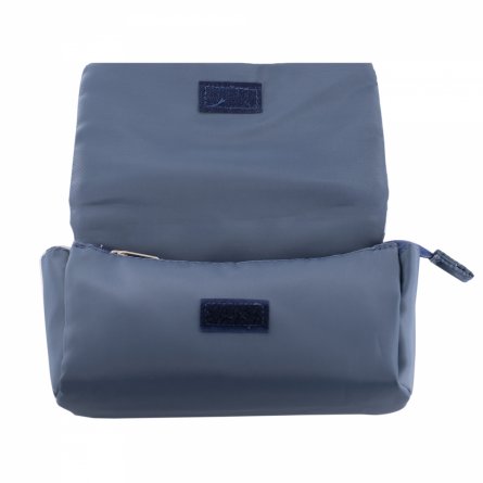 Пенал - косметичка Alingar, ткань, молния, боковой карман, липучка, 200 х 90 х 45 мм, "Modern TIMES", синий/голубой, дизайн клетка, европодвес фото 2