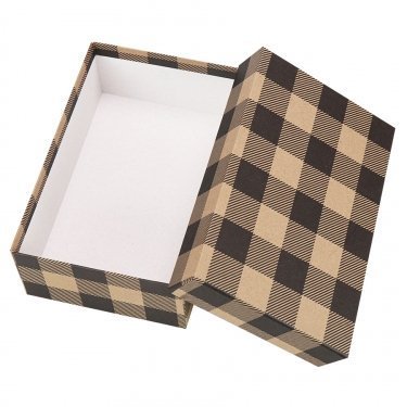 Набор подарочных прямоугольных коробок 4 в 1, под крафт,30*20*8 - 24*14*5 см, "Шотландка" фото 1