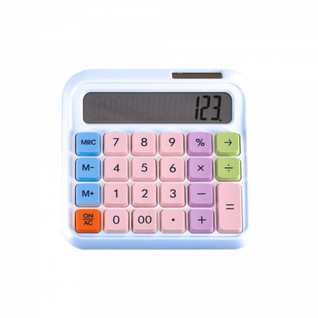 Калькулятор Alingar 12 разрядов, 138*135*15 мм, двойное питание, голубой, ААА батарея не комплекте фото 1
