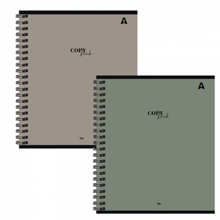 Тетрадь 96л., А5, клетка, Alingar, гребень, блок офсет, мелованный картон, "Copybook", 2 дизайна в пленке т/у фото 1