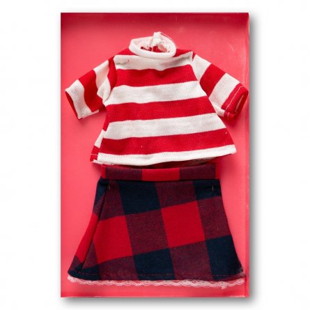 Набор одежды для куклы 45 см, текстиль ( водолазка + юбка) фото 2
