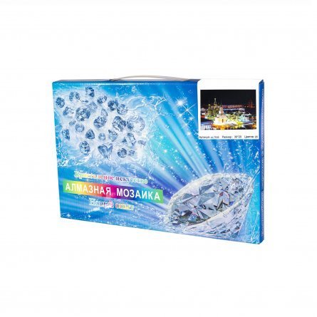 Алмазная мозаика Alingar, на подрамнике, с полным заполнением, (матов.), 20х30 см, 20 цветов, "Ночная Москва" фото 2