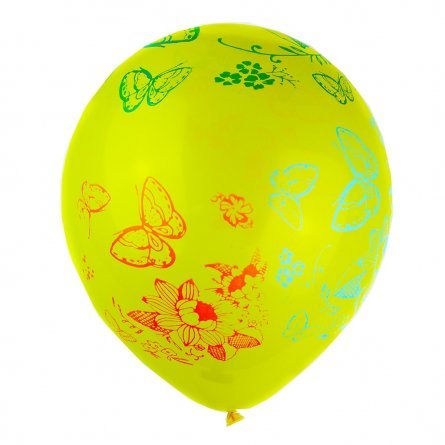Шар воздушный Alingar "Цветы и бабочки" №12,  с рисунком, цвета ассорти 100шт/уп фото 1