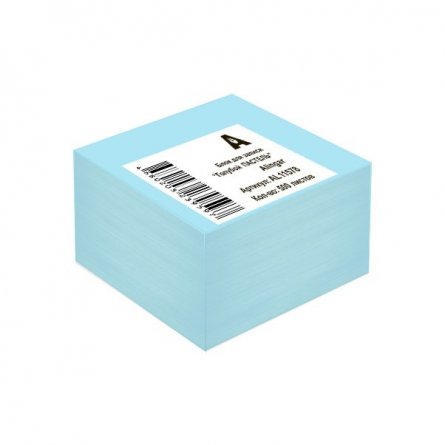 Блок бумажный для записи Alingar, 8,5*8,5*5см., 500л., "Голубой Пастель", непроклееный фото 1
