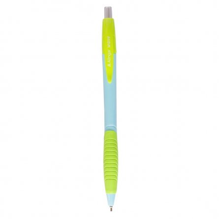 Ручка шариковая Alingar "WAVE", 0,7 мм, синяя, резиновый грип, автоматическая, круглый, цветной, пластиковый корпус, картонная упаковка фото 4
